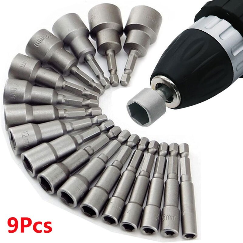 Set 5mm-13mm Hex Sockets Sleeve Nozzles Nut Driver Screwdriver Schroevendraaier